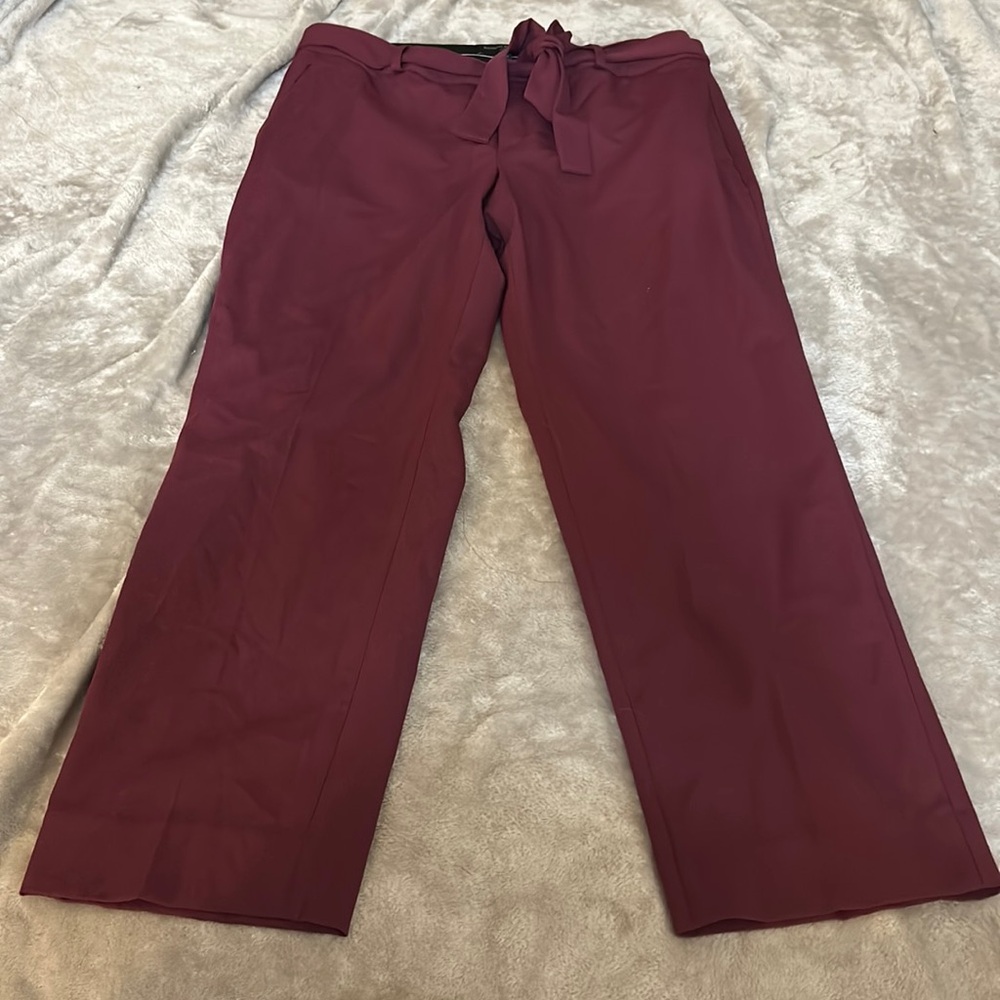 Banana republic Avery tie waist ankle pant in beetroot
